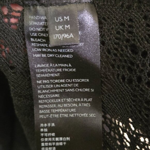 Free People Coffee In The morning Tunic Sweater Open Crochet Knit Black Size M - Picture 7 of 8